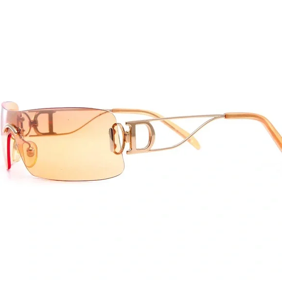 ICONIC DIOR MISS DIORELLA VINTAGE SUNGLASSESS ORANGE/GOLD - Picture 3 of 6